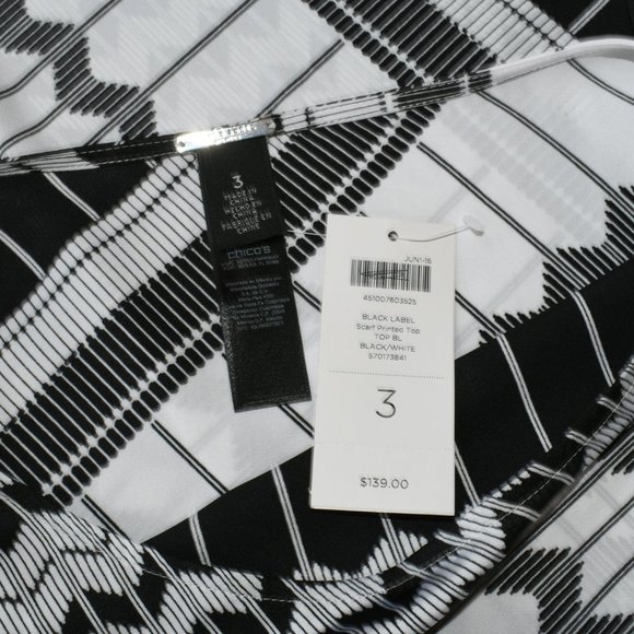 BLACK Label by Chico's Scarf Printed Top NWT - Picture 5 of 5
